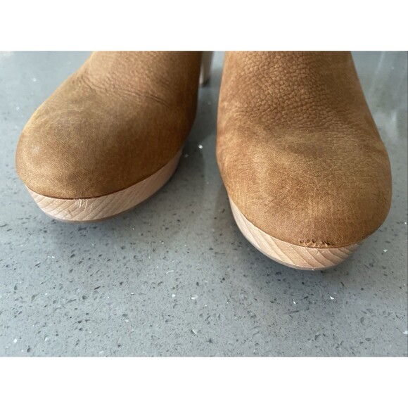 Madewell The Ruby Clog in Suede Rustic Twig Brown with 2" Wooden Heel Size 9.5 - Picture 2 of 7